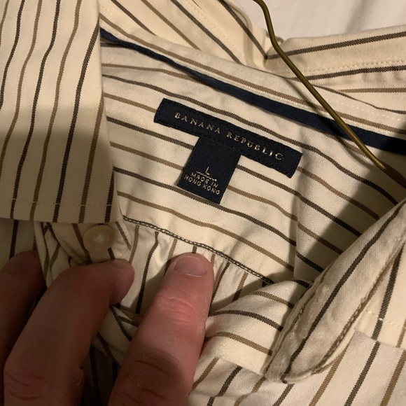 Banana Republic Men’s Large Striped Button Down Shirt - Picture 2 of 2